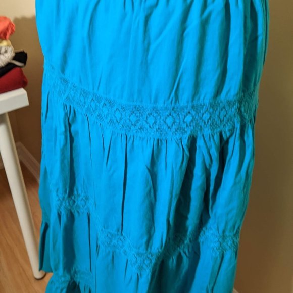 ALC Turquoise Blue Aqua Maxi Summery Skirt. Medium Size. - Picture 5 of 9